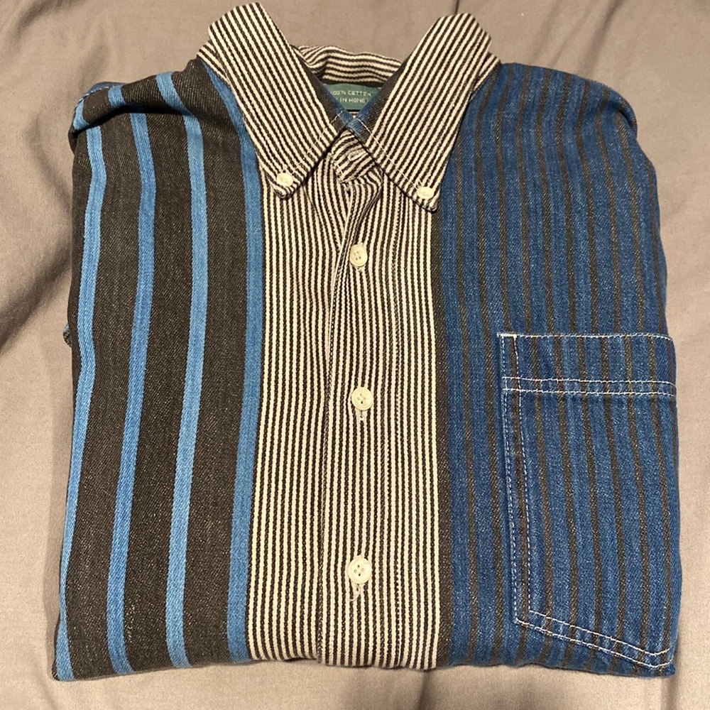 VINTAGE Baxter blue and white flannel